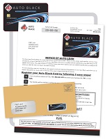 Auto Black Embossed Card Mail sample